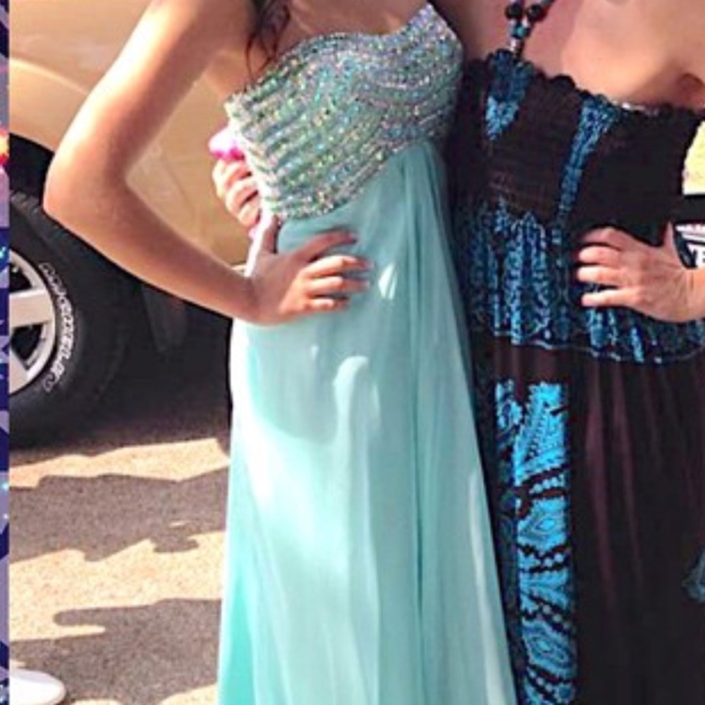 Pale blue prom dress